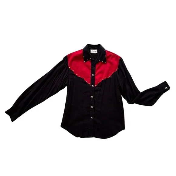 Lucille Skirt Suit Womens Size 6 Black Red 2pc Western Rockabilly Fringe - Picture 5 of 12